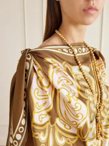 La DoubleJ Asymmetric Knotted Printed Silk-satin Blouse | Thumbnail 4 La DoubleJ Asymmetric Knotted Printed Silk-satin Blouse | Thumbnail 4