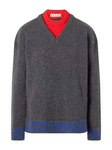 Marni Layered Wool Sweater | Thumbnail 1 Marni Layered Wool Sweater | Thumbnail 1