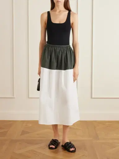 Proenza Schouler White Label Nyla Cotton-poplin Midi Skirt | Thumbnail 2 Proenza Schouler White Label Nyla Cotton-poplin Midi Skirt | Thumbnail 2