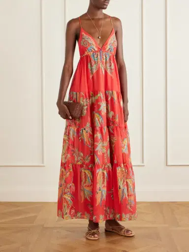 Etro Ruffled Printed Cotton Maxi Dress | Thumbnail 2 Etro Ruffled Printed Cotton Maxi Dress | Thumbnail 2