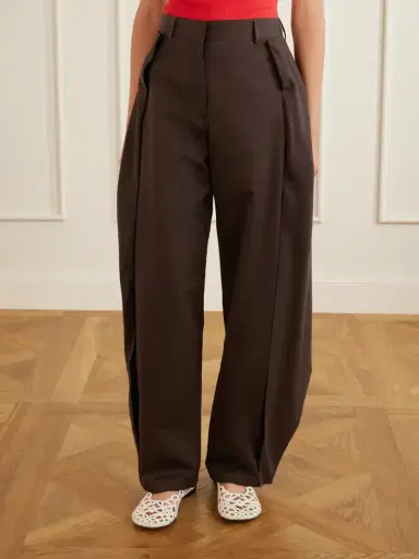 Loewe Tiered Cotton And Silk-blend Gabardine Wide-leg Pants | Thumbnail 3 Loewe Tiered Cotton And Silk-blend Gabardine Wide-leg Pants | Thumbnail 3