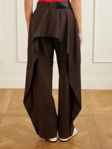 Loewe Tiered Cotton And Silk-blend Gabardine Wide-leg Pants | Thumbnail 4 Loewe Tiered Cotton And Silk-blend Gabardine Wide-leg Pants | Thumbnail 4