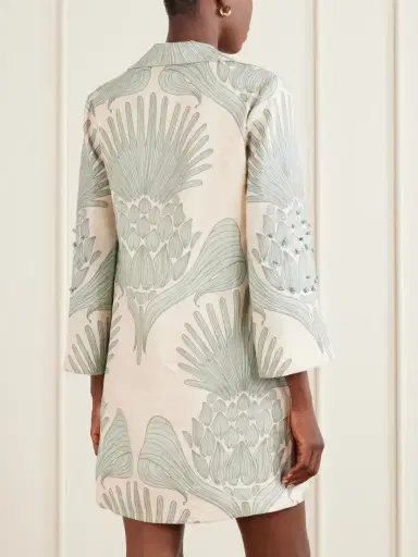 ANDRES OTALORA Aziza Mia Embellished Printed Linen Mini Dress | Thumbnail 3 ANDRES OTALORA Aziza Mia Embellished Printed Linen Mini Dress | Thumbnail 3
