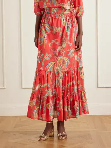 Etro Tiered Printed Cotton Maxi Skirt | Thumbnail 3 Etro Tiered Printed Cotton Maxi Skirt | Thumbnail 3