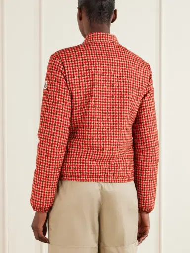 Moncler Lanset Logo-appliquéd Checked Cotton Down Jacket | Thumbnail 4 Moncler Lanset Logo-appliquéd Checked Cotton Down Jacket | Thumbnail 4