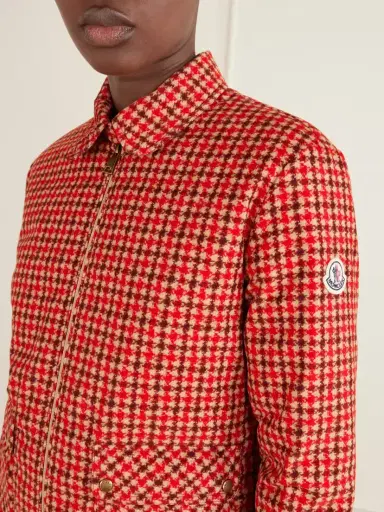Moncler Lanset Logo-appliquéd Checked Cotton Down Jacket | Thumbnail 5 Moncler Lanset Logo-appliquéd Checked Cotton Down Jacket | Thumbnail 5