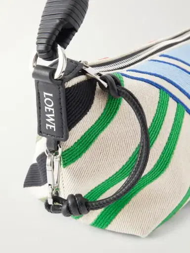 Loewe Cala Bayadere Leather-trimmed Paneled Striped Canvas Shoulder Bag | Thumbnail 5 Loewe Cala Bayadere Leather-trimmed Paneled Striped Canvas Shoulder Bag | Thumbnail 5