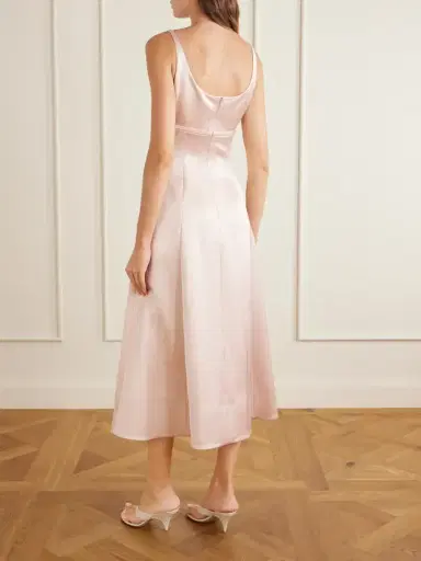 Erdem Embroidered Satin Midi Dress | Thumbnail 3 Erdem Embroidered Satin Midi Dress | Thumbnail 3