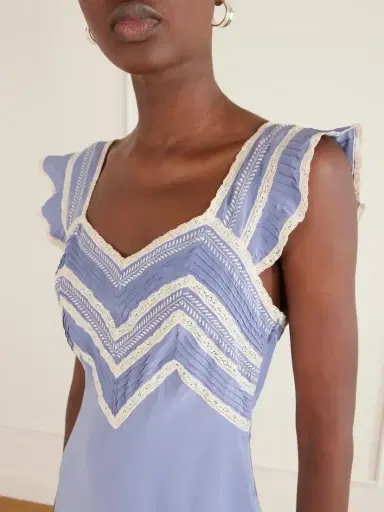 Rixo Bailee Crochet-trimmed Silk-crepe De Chine Midi Dress | Thumbnail 4 Rixo Bailee Crochet-trimmed Silk-crepe De Chine Midi Dress | Thumbnail 4