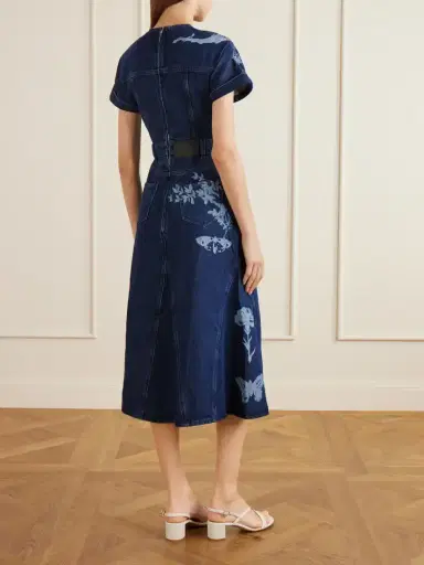 Erdem Floral-print Denim Midi Dress | Thumbnail 3 Erdem Floral-print Denim Midi Dress | Thumbnail 3
