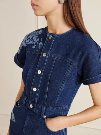 Erdem Floral-print Denim Midi Dress | Thumbnail 4 Erdem Floral-print Denim Midi Dress | Thumbnail 4