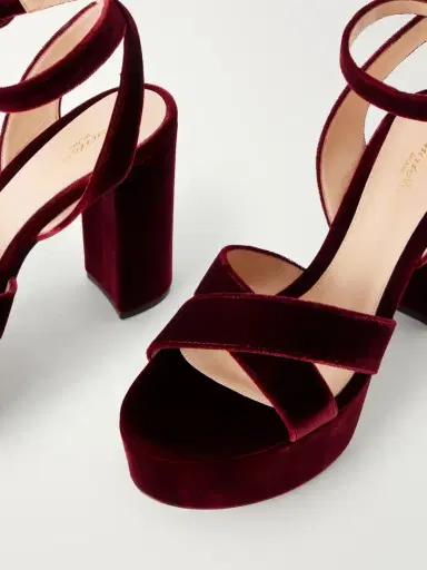 Gianvito Rossi Sabrina 70 Velvet Sandals | Thumbnail 5 Gianvito Rossi Sabrina 70 Velvet Sandals | Thumbnail 5