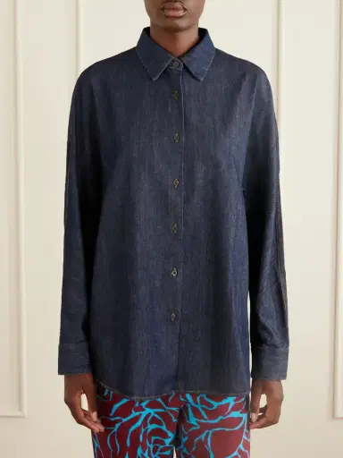 Dries Van Noten Oversized Denim Shirt | Thumbnail 3 Dries Van Noten Oversized Denim Shirt | Thumbnail 3