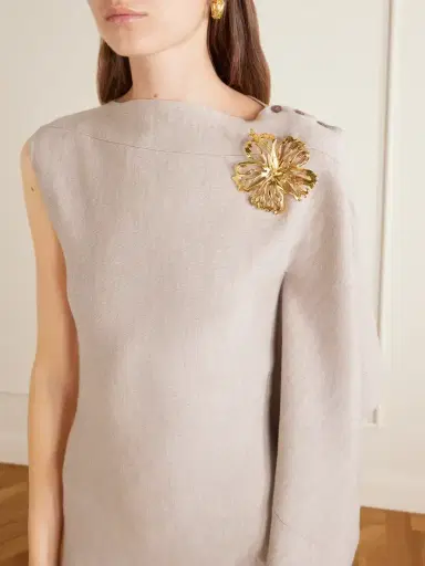 Oscar de la Renta Draped Wool-blend Knitted Midi Dress | Thumbnail 4 Oscar de la Renta Draped Wool-blend Knitted Midi Dress | Thumbnail 4