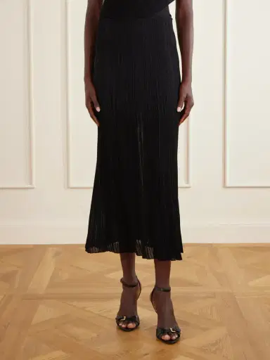 Balmain Plissé-crepe Midi Skirt | Thumbnail 3 Balmain Plissé-crepe Midi Skirt | Thumbnail 3