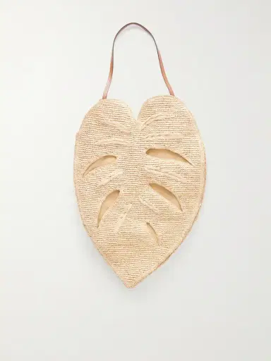 Staud Palm Leather-trimmed Raffia Tote | Thumbnail 4 Staud Palm Leather-trimmed Raffia Tote | Thumbnail 4