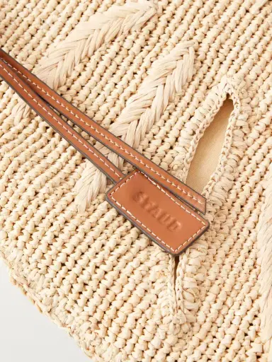 Staud Palm Leather-trimmed Raffia Tote | Thumbnail 5 Staud Palm Leather-trimmed Raffia Tote | Thumbnail 5