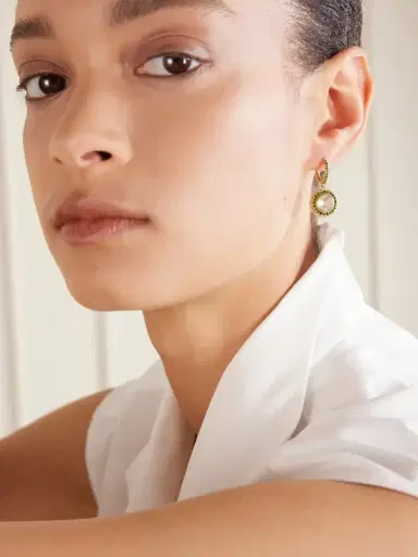 Ileana Makri 18-karat Gold, Diamond And Moonstone Earrings | Thumbnail 2 Ileana Makri 18-karat Gold, Diamond And Moonstone Earrings | Thumbnail 2