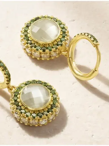 Ileana Makri 18-karat Gold, Diamond And Moonstone Earrings | Thumbnail 3 Ileana Makri 18-karat Gold, Diamond And Moonstone Earrings | Thumbnail 3