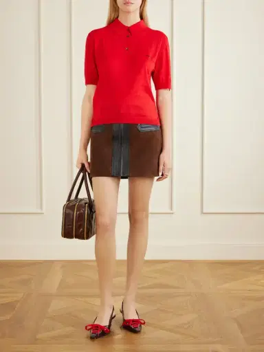 Marni Patterned Wool And Silk-blend Knitted Polo Shirt | Thumbnail 2 Marni Patterned Wool And Silk-blend Knitted Polo Shirt | Thumbnail 2
