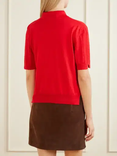 Marni Patterned Wool And Silk-blend Knitted Polo Shirt | Thumbnail 3 Marni Patterned Wool And Silk-blend Knitted Polo Shirt | Thumbnail 3