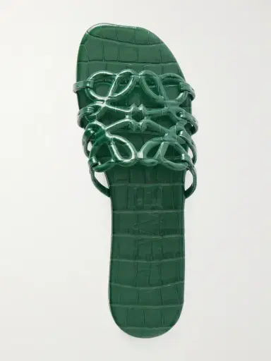 Loewe Petal Anagram Croc-effect Leather Slides | Thumbnail 6 Loewe Petal Anagram Croc-effect Leather Slides | Thumbnail 6