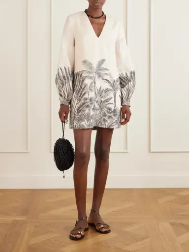 ANDRES OTALORA Amarula Porfavor Printed Linen Mini Dress | Thumbnail 2 ANDRES OTALORA Amarula Porfavor Printed Linen Mini Dress | Thumbnail 2
