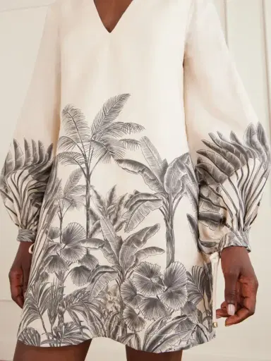 ANDRES OTALORA Amarula Porfavor Printed Linen Mini Dress | Thumbnail 4 ANDRES OTALORA Amarula Porfavor Printed Linen Mini Dress | Thumbnail 4