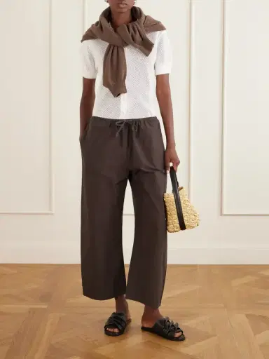 LESET Kyoto Cotton-poplin Low-rise Wide-leg Pants | Thumbnail 2 LESET Kyoto Cotton-poplin Low-rise Wide-leg Pants | Thumbnail 2
