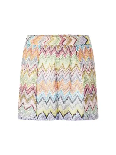 Missoni Striped Metallic Crochet-knit Shorts | Thumbnail 1 Missoni Striped Metallic Crochet-knit Shorts | Thumbnail 1