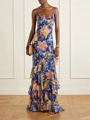 Etro Floral-print Ruffled Crepon Maxi Dress | Thumbnail 2 Etro Floral-print Ruffled Crepon Maxi Dress | Thumbnail 2