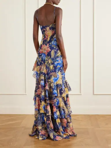 Etro Floral-print Ruffled Crepon Maxi Dress | Thumbnail 3 Etro Floral-print Ruffled Crepon Maxi Dress | Thumbnail 3