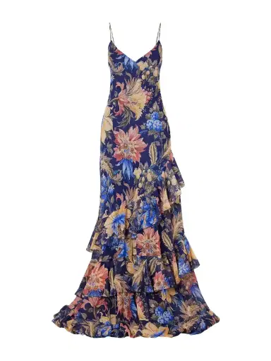 Etro Floral-print Ruffled Crepon Maxi Dress | Thumbnail 1 Etro Floral-print Ruffled Crepon Maxi Dress | Thumbnail 1