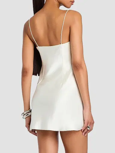 Retrofête Women's Dotty Embellished Satin Mini Dress - Cream | Thumbnail 4 Retrofête Women's Dotty Embellished Satin Mini Dress - Cream | Thumbnail 4