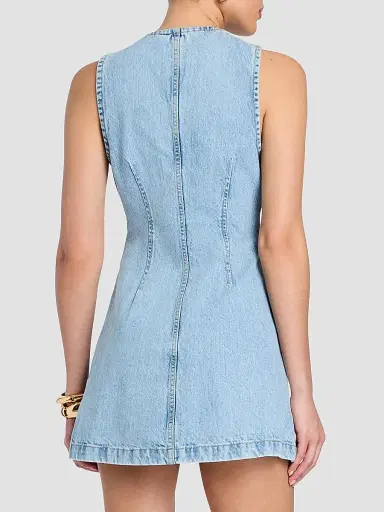 Retrofête Women's Hanna Double-Breasted Denim Mini Dress - Bleeker | Thumbnail 3 Retrofête Women's Hanna Double-Breasted Denim Mini Dress - Bleeker | Thumbnail 3