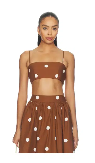 Susana Monaco Polka Poplin Crop String Top | Thumbnail 1 Susana Monaco Polka Poplin Crop String Top | Thumbnail 1