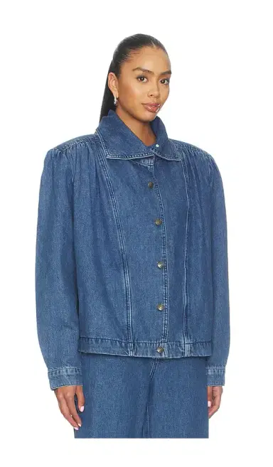 ROTATE Gathered Denim Jacket | Thumbnail 3 ROTATE Gathered Denim Jacket | Thumbnail 3