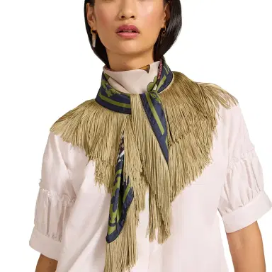La DoubleJ Reversible Fringe Carré Scarf | Thumbnail 1 La DoubleJ Reversible Fringe Carré Scarf | Thumbnail 1