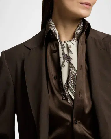Ralph Lauren Collection Paisley Crepe de Chine Square Scarf | Thumbnail 3 Ralph Lauren Collection Paisley Crepe de Chine Square Scarf | Thumbnail 3