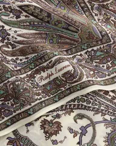 Ralph Lauren Collection Paisley Crepe de Chine Square Scarf | Thumbnail 4 Ralph Lauren Collection Paisley Crepe de Chine Square Scarf | Thumbnail 4