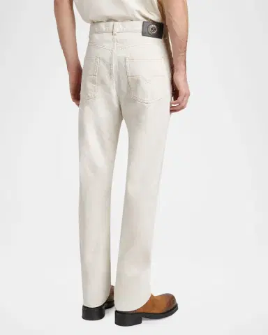 Versace Men's Crystal-Embroidered Straight-Leg Denim Jeans | Thumbnail 3 Versace Men's Crystal-Embroidered Straight-Leg Denim Jeans | Thumbnail 3