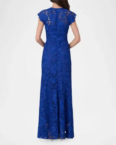Shoshanna Raven Cap-Sleeve Floral Lace Gown | Thumbnail 3 Shoshanna Raven Cap-Sleeve Floral Lace Gown | Thumbnail 3