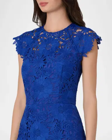 Shoshanna Raven Cap-Sleeve Floral Lace Gown | Thumbnail 4 Shoshanna Raven Cap-Sleeve Floral Lace Gown | Thumbnail 4