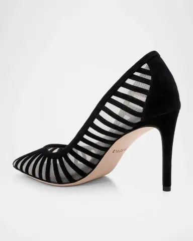 L'AGENCE 85mm Lenox Mesh and Suede Pumps | Thumbnail 3 L'AGENCE 85mm Lenox Mesh and Suede Pumps | Thumbnail 3