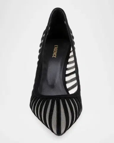 L'AGENCE 85mm Lenox Mesh and Suede Pumps | Thumbnail 4 L'AGENCE 85mm Lenox Mesh and Suede Pumps | Thumbnail 4