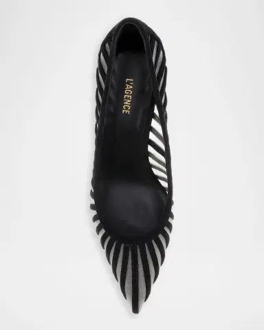 L'AGENCE 85mm Lenox Mesh and Suede Pumps | Thumbnail 5 L'AGENCE 85mm Lenox Mesh and Suede Pumps | Thumbnail 5