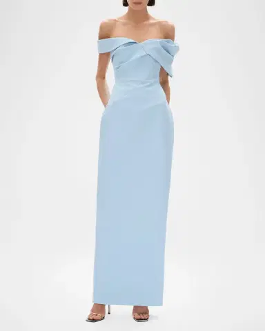 RACHEL GILBERT Maddie Draped Off-The-Shoulder Column Gown | Thumbnail 2 RACHEL GILBERT Maddie Draped Off-The-Shoulder Column Gown | Thumbnail 2