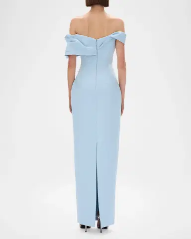 RACHEL GILBERT Maddie Draped Off-The-Shoulder Column Gown | Thumbnail 3 RACHEL GILBERT Maddie Draped Off-The-Shoulder Column Gown | Thumbnail 3