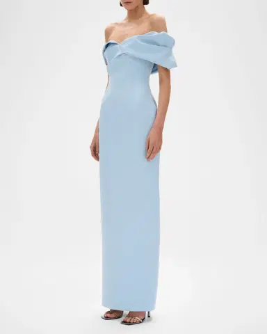RACHEL GILBERT Maddie Draped Off-The-Shoulder Column Gown | Thumbnail 4 RACHEL GILBERT Maddie Draped Off-The-Shoulder Column Gown | Thumbnail 4