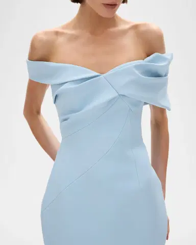 RACHEL GILBERT Maddie Draped Off-The-Shoulder Column Gown | Thumbnail 5 RACHEL GILBERT Maddie Draped Off-The-Shoulder Column Gown | Thumbnail 5